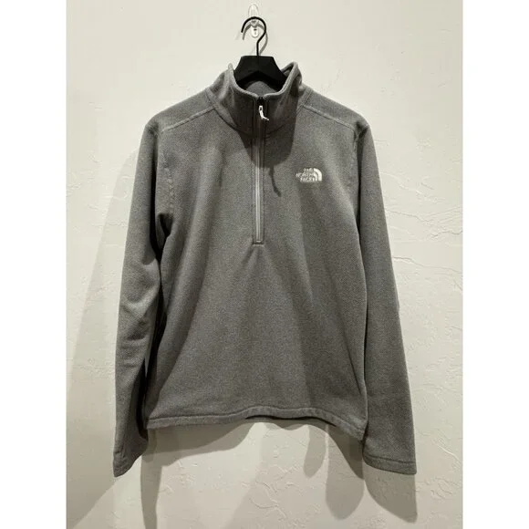 The North Face Men’s Textured Cap Rock 1/4 Zip Pullover Sweatshirt Gray Small - Picture 2 of 7